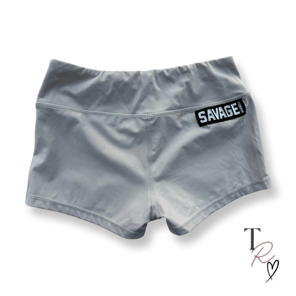 Savage Barbell Compression Booty Shorts Tan/Beige CrossFit Training Size Medium